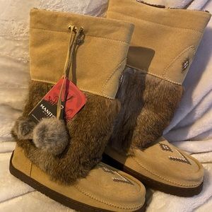 Manitobah Mukluk Snowy Owl Tall Boots Womens 10 Tan Vibram soles